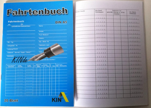 Kin fahrtenbuch pkw mit - kin, fahrtenbuch,